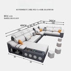 Canapé-lit en cuir électrique minimaliste – Canapé de luxe confortable avec support pour meubles modernes