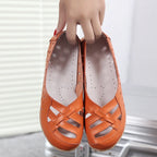 HAJINK Damen Flats PHI00365 – Mocassins à enfiler en cuir véritable, chaussures décontractées pour femmes, grande taille 