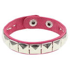 Punk Nietenarmband aus PU-Leder – Breites Gothic Lederarmband mit Spikes & Metallnieten, Verstellbares Unisex Cuff Bracelet