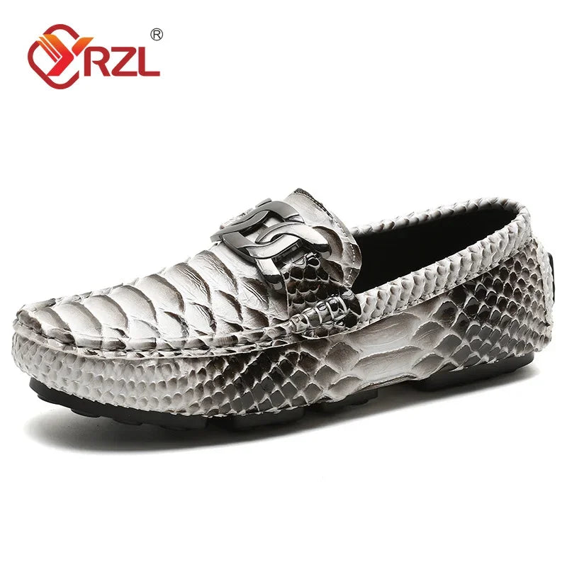 YRZL Herren Loafer aus PU-Leder – Komfortable Mokassins, Handgefertigte Driving Shoes in Übergrößen bis 48