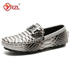 YRZL Herren Loafer aus PU-Leder – Komfortable Mokassins, Handgefertigte Driving Shoes in Übergrößen bis 48