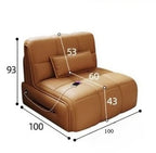 Luxuriöses elektrisches Leder Schlafsofa mit Stauraum – Klappbares Designer Sofa-Bett für Wohnzimmer, Schlafzimmer, Hotel & Apartment