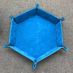 Plateau à dés hexagonal pliable en cuir PU – Würfelschale für RPG, Tabletop &amp; Brettspiele | Vielseitige Aufbewahrungsbox 