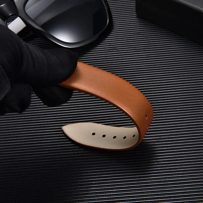 Ultradünnes Kalbsleder Uhrenarmband – Bracelet en cuir élégant pour femmes et hommes en 16 mm, 18 mm, 20 mm et 22 mm
