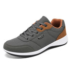 PUAMSS Herren Sneaker aus Leder – Atmungsaktive Sportschuhe, rutschfeste Laufschuhe für Alltag und Training