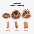 WUTA Flache Echtleder Kordel aus pflanzlich gegerbtem Rindsleder – 2/3/5 mm Lederband für Schmuck, Armbänder &amp; DIY Lederarbeiten 