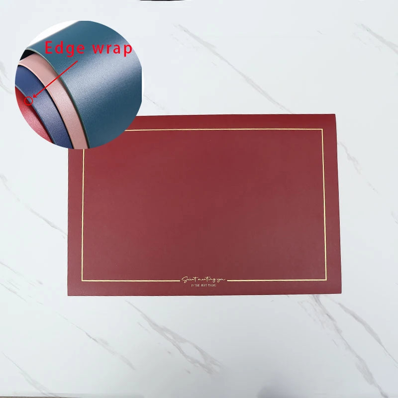 Rechteckige Leder-Tischsets – Öl- & wasserfeste, hitzeisolierende Platzmatten im europäischen Stil für Küche & Esszimmer