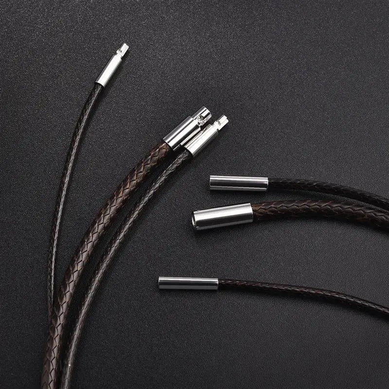 Lederkette mit Edelstahlverschluss – Wachskordel Halskette en 45 / 50 / 60 cm para mujeres y hombres, ideal para bricolaje Schmuck
