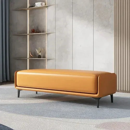 Luxuriöser Leder Sitzhocker & Bettbank im italienischen Stil – Moderne Ottoman Bench für Schlafzimmer, Wohnzimmer & Ankleide (120 cm)