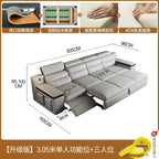 Designer Ledersofa für das Wohnzimmer – Verstellbares, faltbares & modulares Lounge-Sofa aus Echtleder im minimalistischen Design