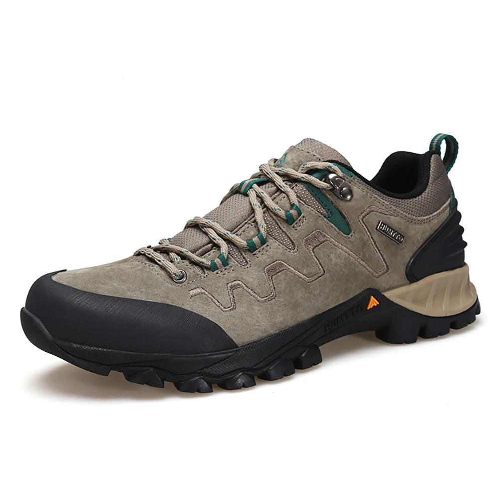 HUMTTO Herren Outdoor Sneaker – Leder Wanderschuhe, Luxus Trekking Boots, rutschfest, wasserabweisend, professionell für Hiking & Sport