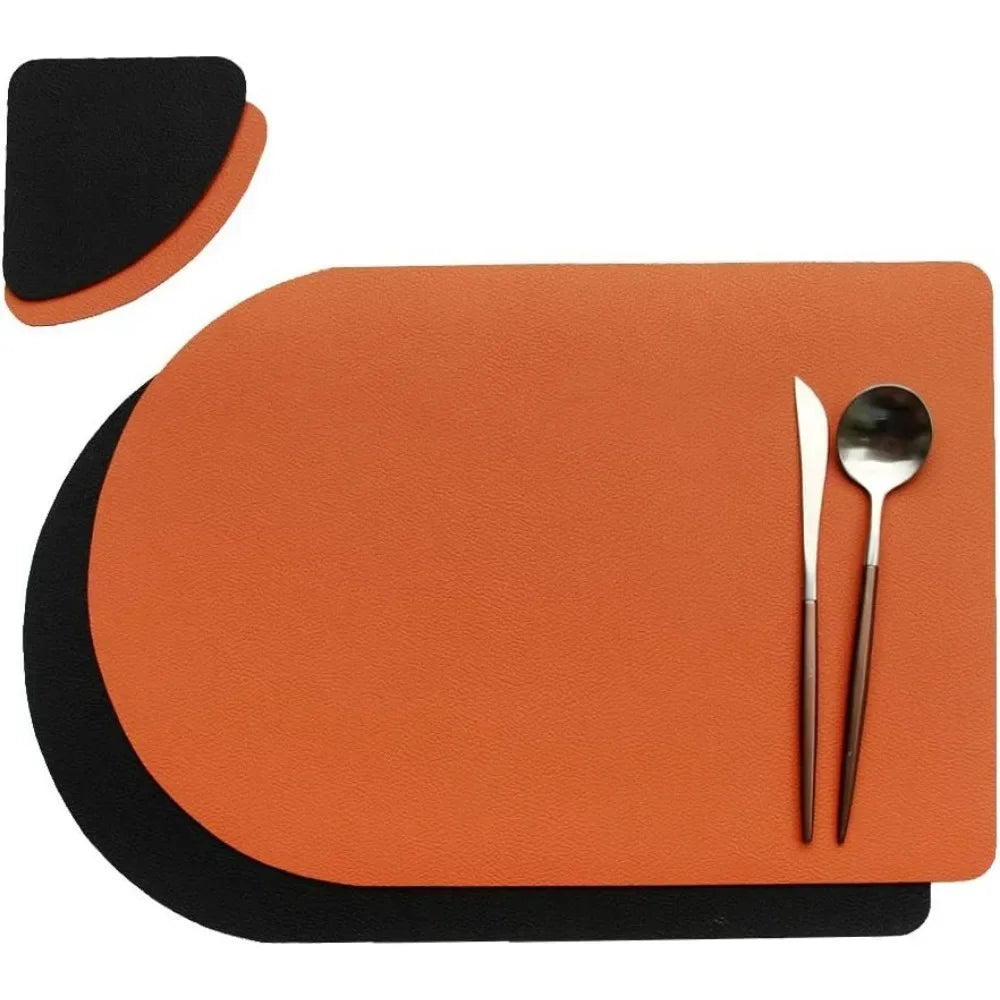 Runde Kunstleder Tischsets & Untersetzer – Rutschfeste, beidseitige Platzmatten im europäischen Stil für Restaurant, Hotel & Zuhause
