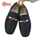 YRZL Herren Loafer in Weiß & Schwarz – Bequeme Slip-On Mokassins aus PU-Leder, Sommerliche Driving Shoes für Alltag & Freizeit