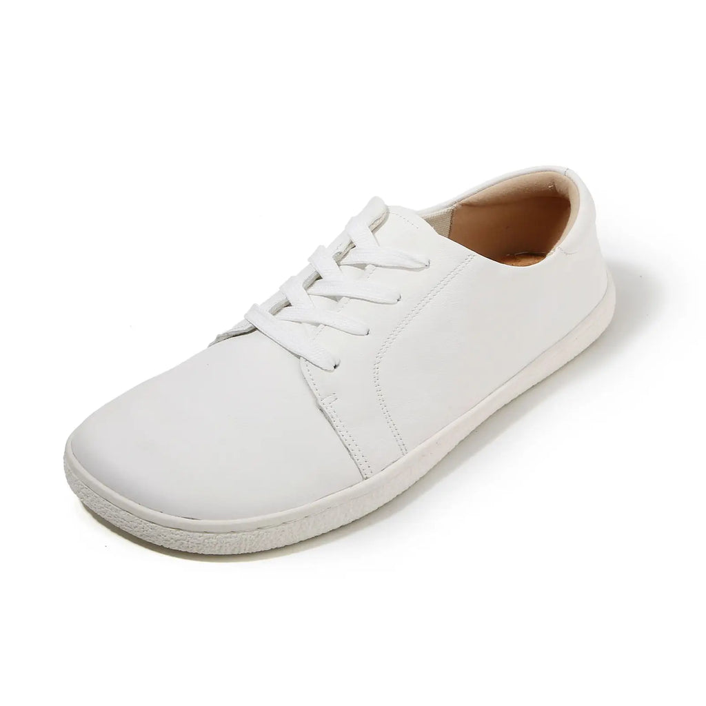 TONGLEPAO Barfuß Leder Sneaker – Zero Drop Schuhe aus echtem Rindsleder, breite Zehenbox & weiche Korksohle für Damen & Herren