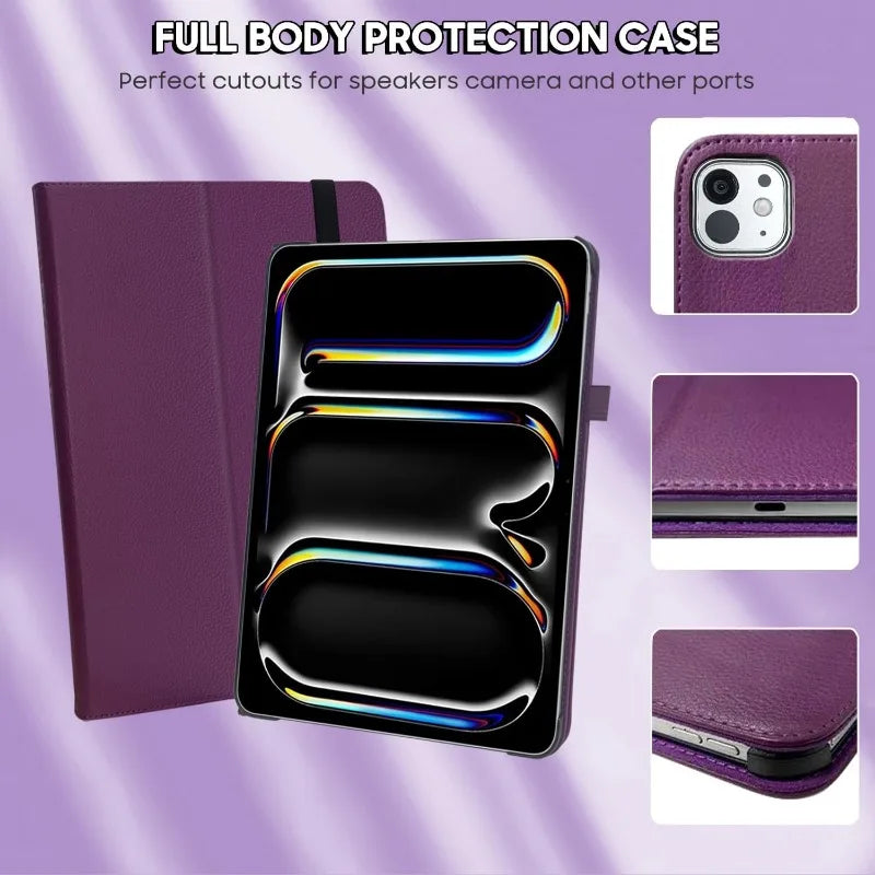 PU Leder Flip Case für iPad Air 13 (2024 M2) & iPad Pro 12.9 – Smart Cover mit Auto Wake & Standfunktion (2015–2022)