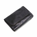 Genuine Leather Herren Geldbörse – Vintage Kurzbörse aus echtem Rindsleder, Handgefertigter Kartenhalter & Münzfach