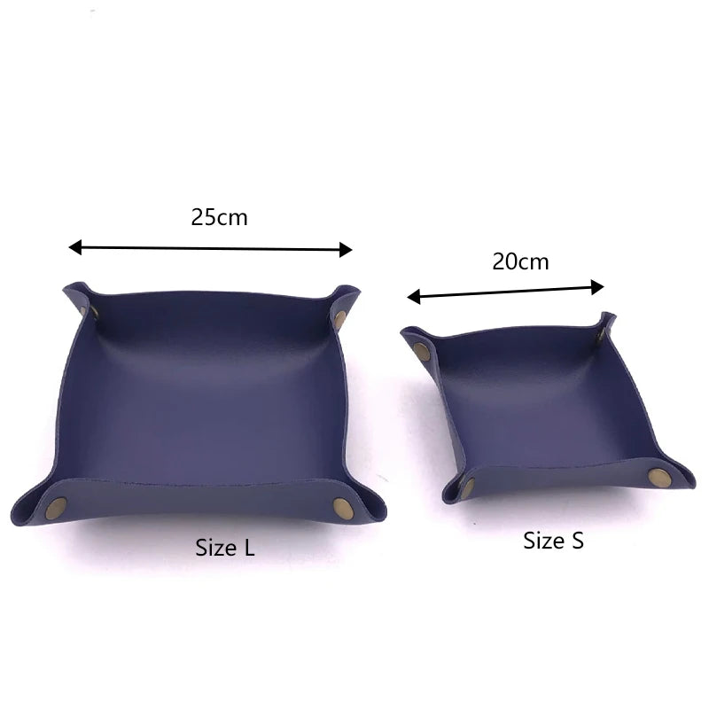 Caja de almacenamiento de cuero de PU de estilo nórdico: elegante bandeja de almacenamiento de escritorio para artículos de papelería, cosméticos y artículos de tocador