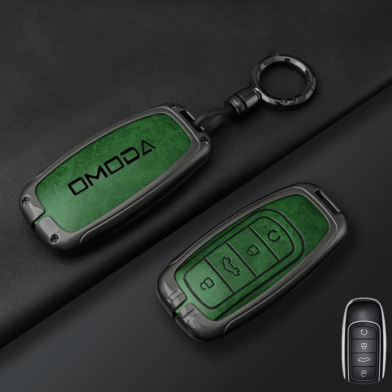 Funda de cuero de metal premium para coche Chery Omoda - Funda para llave para Omoda C5, E5, C9, Omoda 5 y 9 (EV y PHEV 2024-2025)