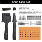 WUTA Multifunktionaler Leder Lochstanzer – Austauschbares Stich- & Lochwerkzeug mit Rund-, Diamant-, Oliven- & French-Style Köpfen