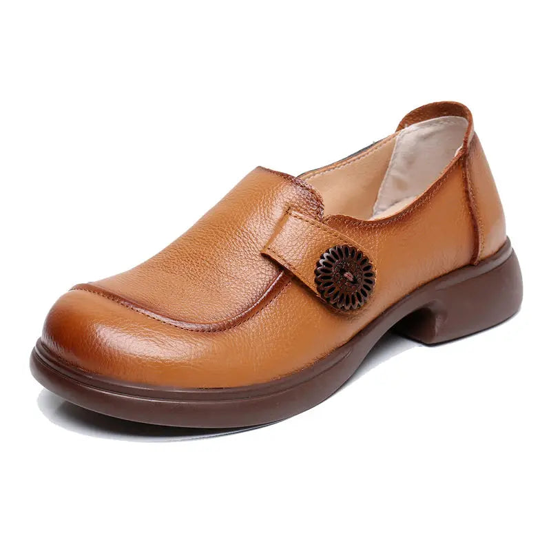 feerldi Damen Leder Flats WB-06K – Mocassins élégants à enfiler, mocassins confortables avec petits talons, chaussures plates grises