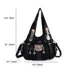 Angelkiss Damen Schultertasche aus PU-Leder – Große Hobo Handtasche mit Reißverschluss, Crossbody & Satchel für Alltag & Party