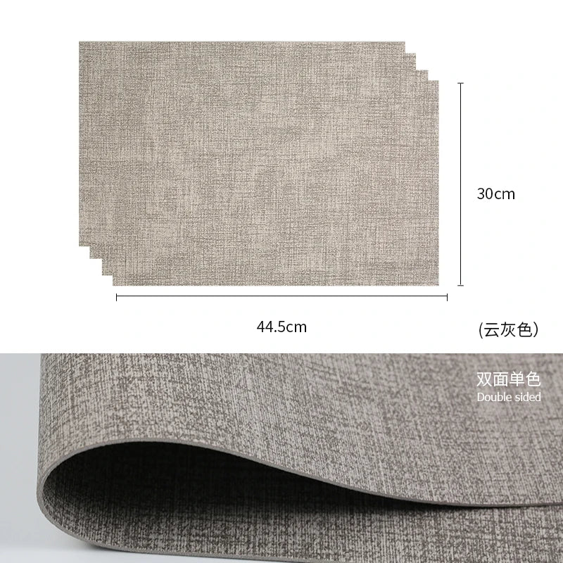 Tabletex Luxuriöse PVC-Kunstleder Tischsets in Weiß – Stoffoptik, wasserdicht & pflegeleicht im japanischen Stil (4er Set)