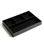 PU Leder Ablageschale mit 5 Fächern – Robuster Nightstand & Desktop Organizer für Schlüssel, Brille & Schreibwaren