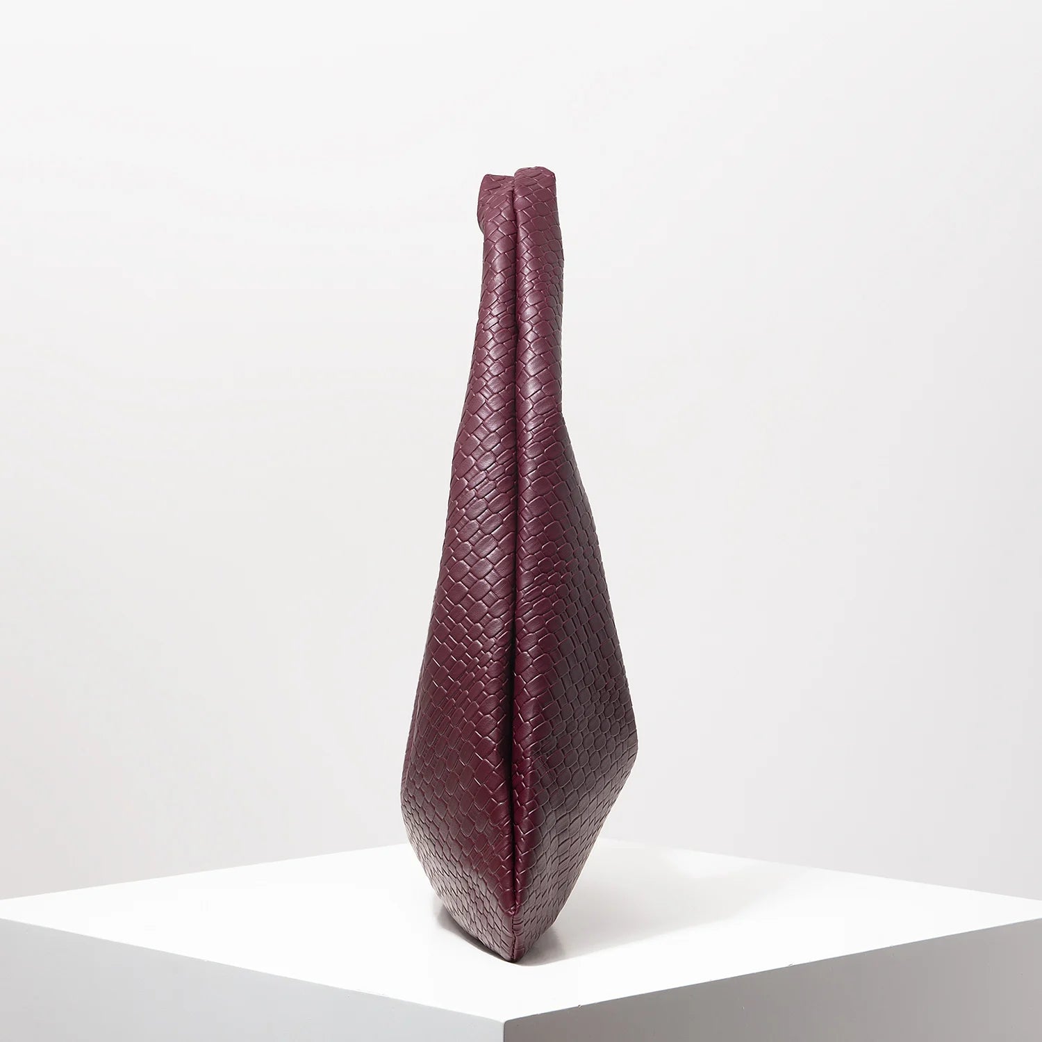 Vintage Faux Woven Leather Shoulder Bag – Damen Handtasche, Große Halbmond Tote Bag mit Reißverschluss, Alltag & Pendeln