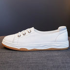 Damen Leder Sneaker Slip-On – Luxus Casual Schuhe aus echtem Leder, flache Designer-Sneakers für Frühjahr &amp; Sommer 