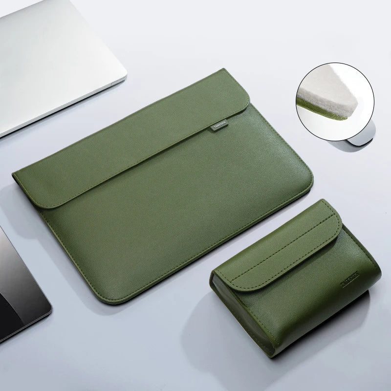 PU-Leder Laptop Sleeve – Schutzhülle für MacBook Air/Pro 13–16 Zoll, Xiaomi, Dell, HP, ASUS Notebook Case