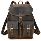 LUUFAN Vintage Leder Rucksack Herren – Crazy Horse Bucket Backpack aus echtem Rindsleder mit großem Stauraum 
