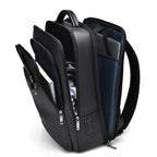 Executive PU-Leder Rucksack für Herren – USB-Ladefunktion, Business & Office Laptop-Backpack, Reisetasche