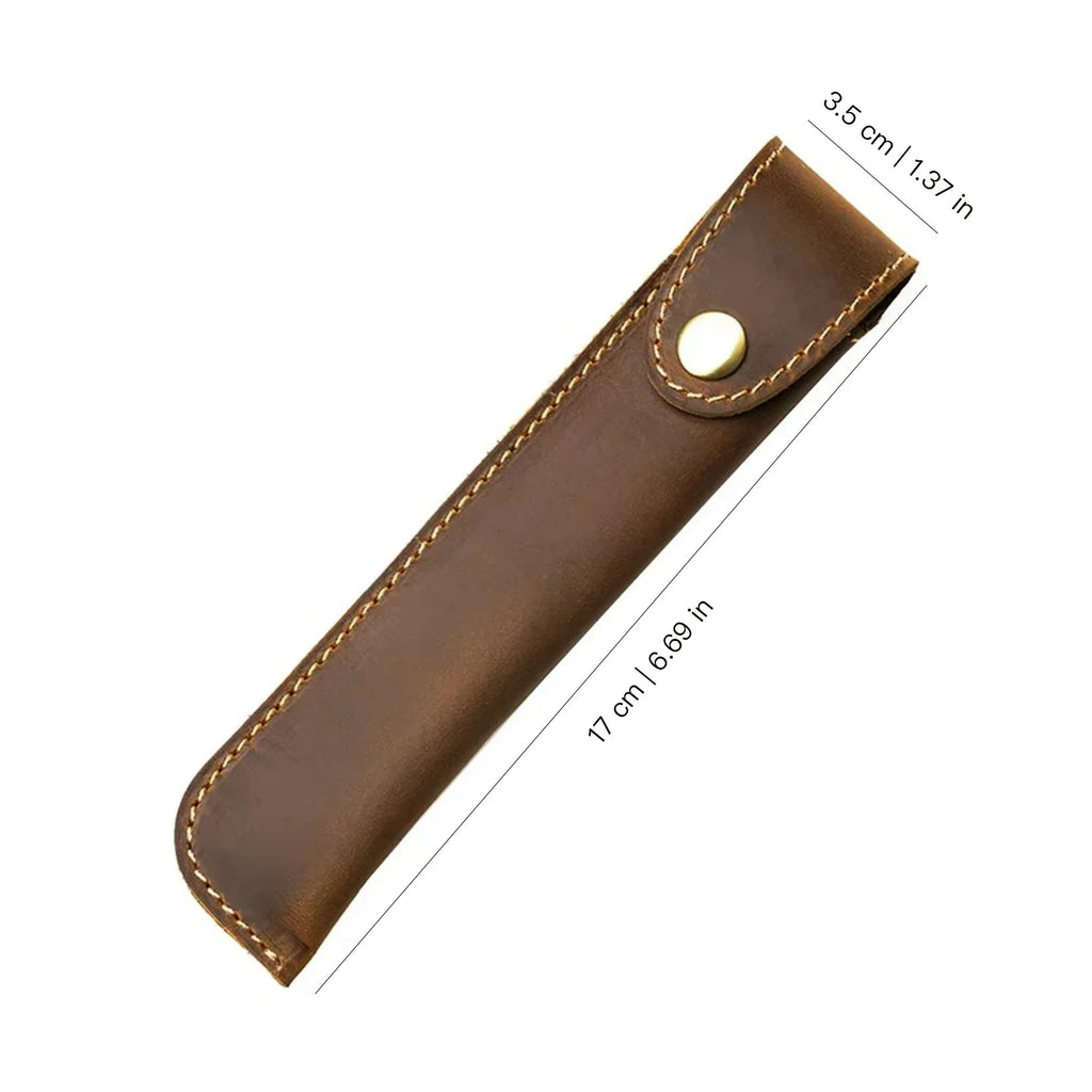 Handgefertigtes Leder Stifteetui im Vintage-Stil – Echtes Leder Pen Sleeve für Travel Notebook, Journals & Füller