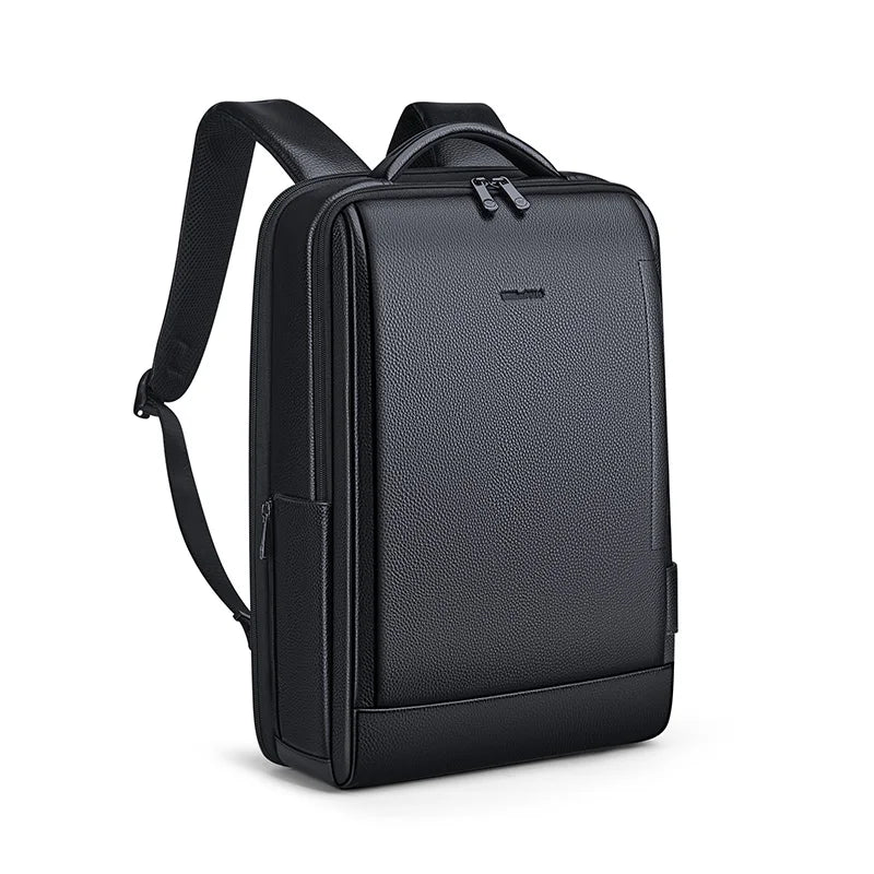 WILLIAMPOLO Echtleder Rucksack unisex – Mochila grande para ordenador portátil para negocios, viajes y viajes