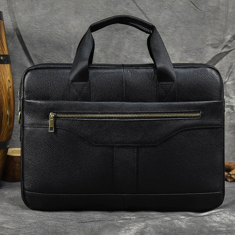 LUUFAN Herren Aktentasche aus echtem Rindsleder – Business Lederhandtasche & Crossbody Bag für 15-Zoll Laptop
