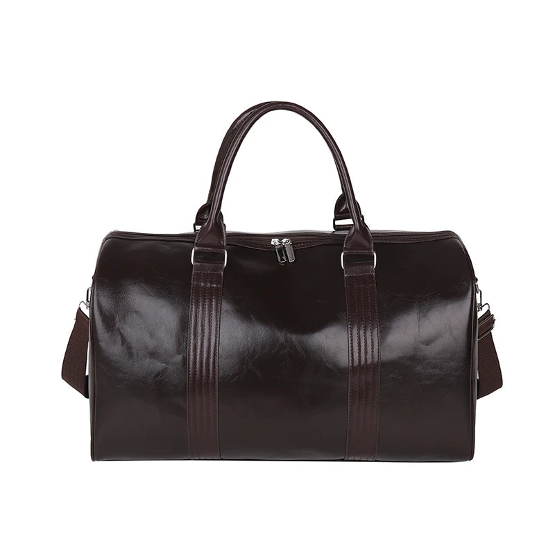 Große PU-Leder Reisetasche mit viel Stauraum – Modische Travel Duffle & Tote Bag, Sport-, Business- und Schultertasche