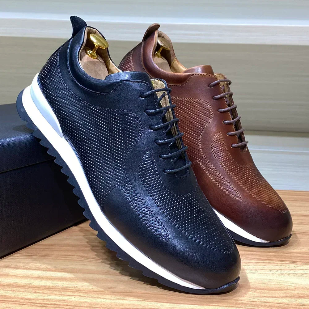 Felix Chu Herren Ledersneaker – Luxus Oxfords aus echtem Rindsleder, bequem, wasserdicht, klassische Casual Schuhe für Alltag und Reisen