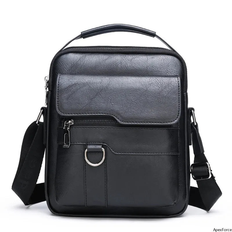 Business & Freizeit PU-Leder Schultertasche für Herren – Vertikale Crossbody Bag & Messenger Bag