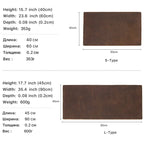 Tapis de souris XXL en cuir véritable 60 × 40 / 80 × 40 / 90 × 45 cm, résistant aux taches et aux taches pour bureau et bureau à domicile 