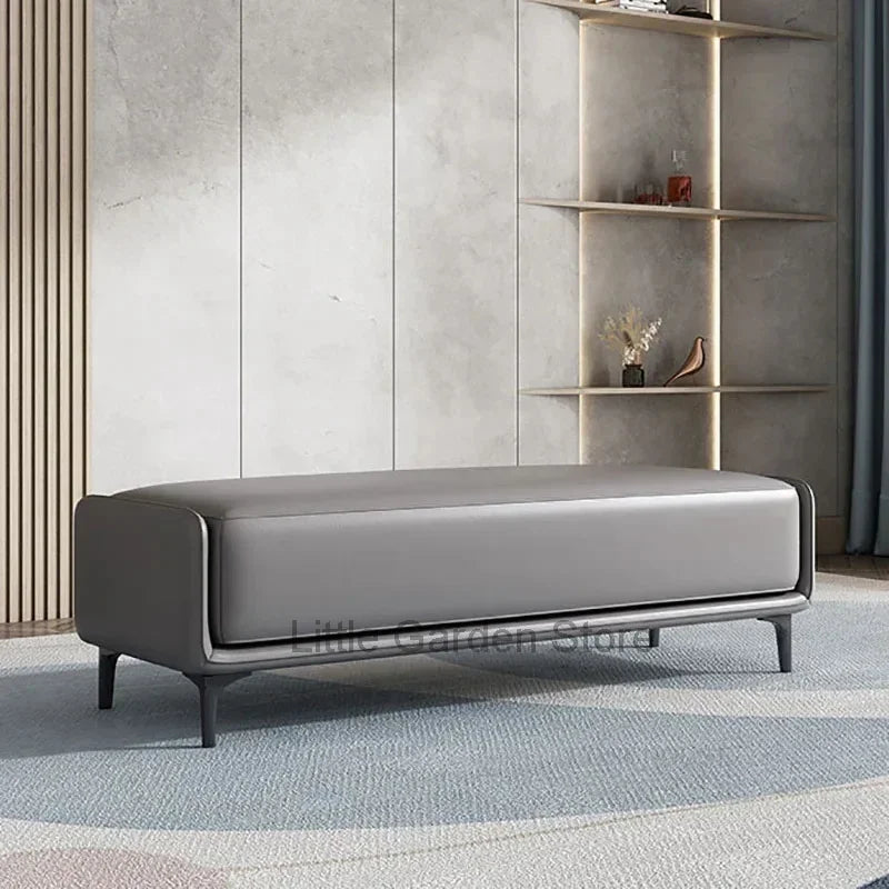 Luxuriöser Leder Sitzhocker & Bettbank im italienischen Stil – Moderne Ottoman Bench für Schlafzimmer, Wohnzimmer & Ankleide (120 cm)