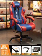 Ergonomischer Bürostuhl aus Leder mit Fußstütze & Rückenlehne – Höhenverstellbarer Drehstuhl mit Armlehnen & Rollen für Homeoffice & Büro