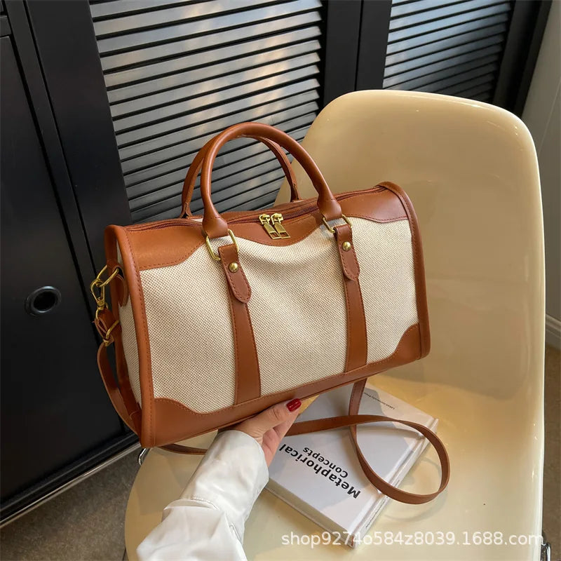 Große Damen Travel Bag 2025 – Modische Schulter- & Reisetasche mit Reißverschluss, leichte Commuter Handtasche mit großem Fassungsvermögen