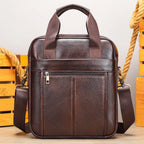 LUKZIJAES Herren Leder-Messenger Bag – Verstellbare Schultertasche & Crossbody Bag für Arbeit, Business und Reisen