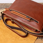 LEATHFOCUS Sac à main en cuir pour hommes – Sac messager en cuir de vache de couche supérieure pour ordinateur portable et professionnel de 15 pouces 