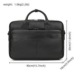 Luufan Herren Leder-Aktentasche - Maletín de cuero Vintage Crazy Horse para portátil de 15,6", bolso bandolera grande para negocios