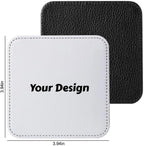 Personalisierte PU-Leder Setzer 10 cm (4 Zoll) – Runde oder quadratische Getränkeunterlagen mit Wunschdesign | Stilvolle Geschenkidee para Hochzeit &amp; Zuhause