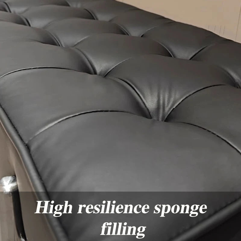 Luxus Leder Ottoman Sitzbank – Moderner Schuhwechsel-Hocker für Flur, Wohnzimmer & Eingangsbereich