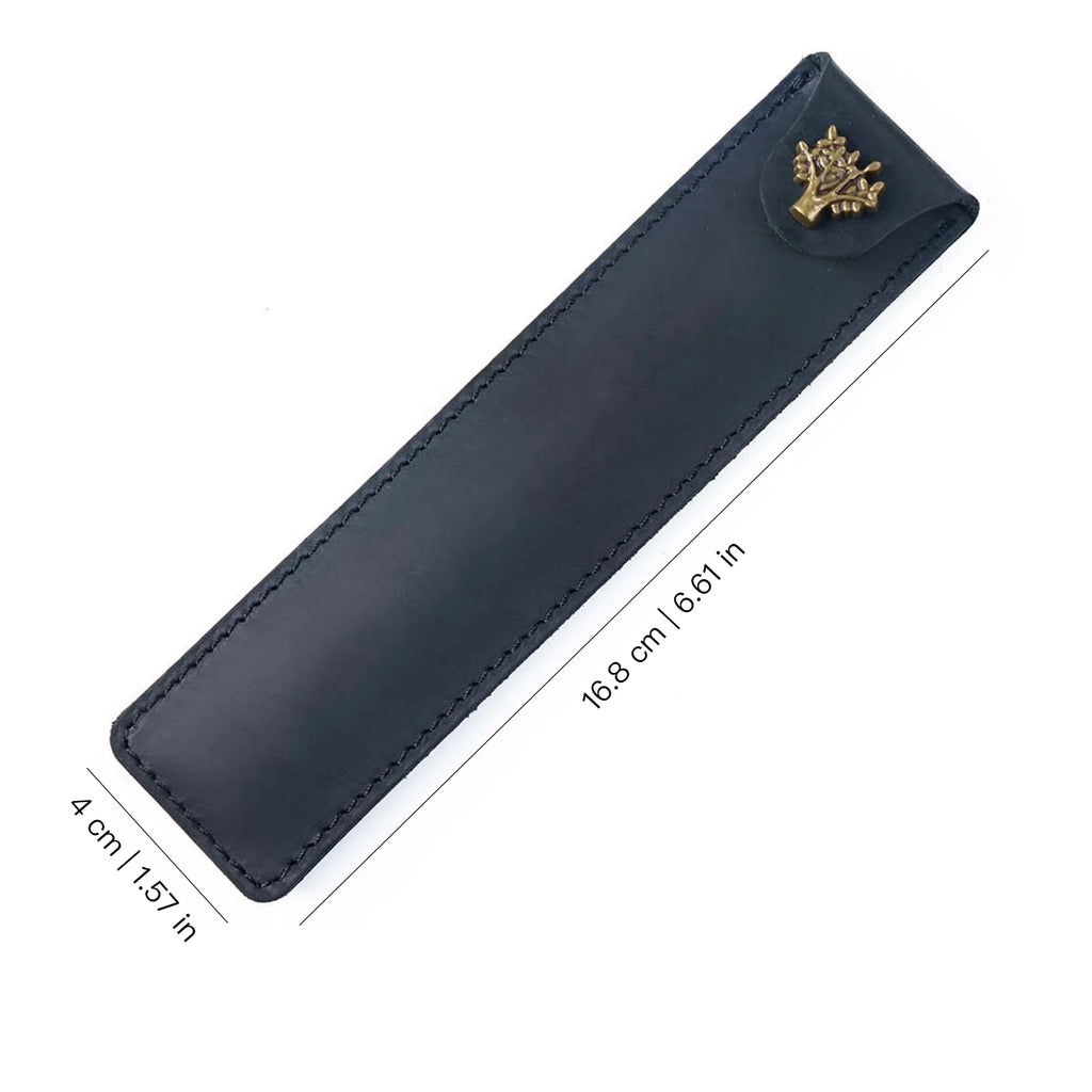 Étui à crayons en cuir véritable au dos – Étui à stylos Schlankes pour un étui à crayons | Étui à stylos en cuir élégant pour voyages, carnets de notes et journaux 