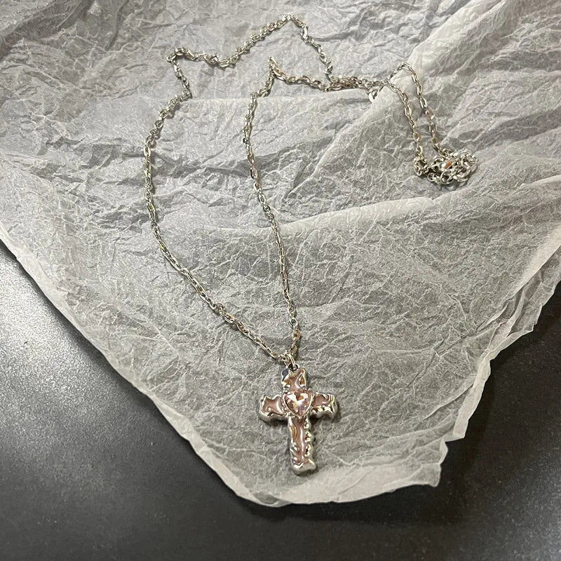 Vintage Lederkette mit Stern-Anhänger – Unisex Halskette im Antique-Silver-Look, Y2K Schmuck für Damen & Herren