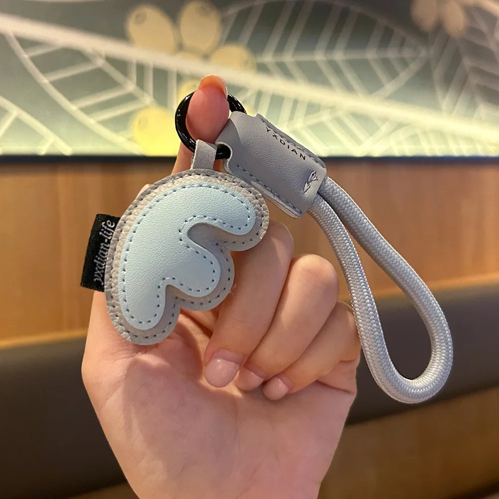 Bunter PU-Leder Schlüsselanhänger mit geflochtener Handschlaufe – Anti-Verlust Keychain &amp; Lanyard for Schlüssel, Tasche, Koffer &amp; Handy 